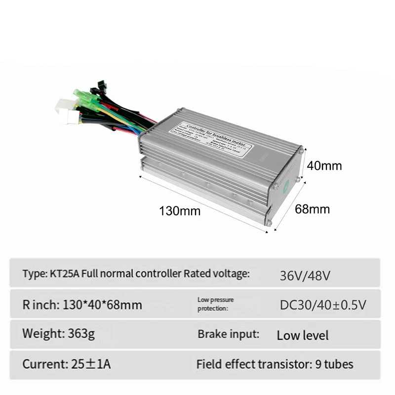 E-Bike 36V/48V 9 Tube KT-25A 25A Electric Bike Square Wave Controller E-Bike Cycling Spare Parts Parts