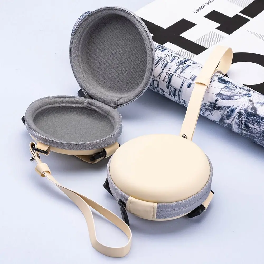 Foldable Round Sunglasses Storage Case Retro Fashion Beige Eyeglasses Pouch EVA Folding Glasses Case Portable