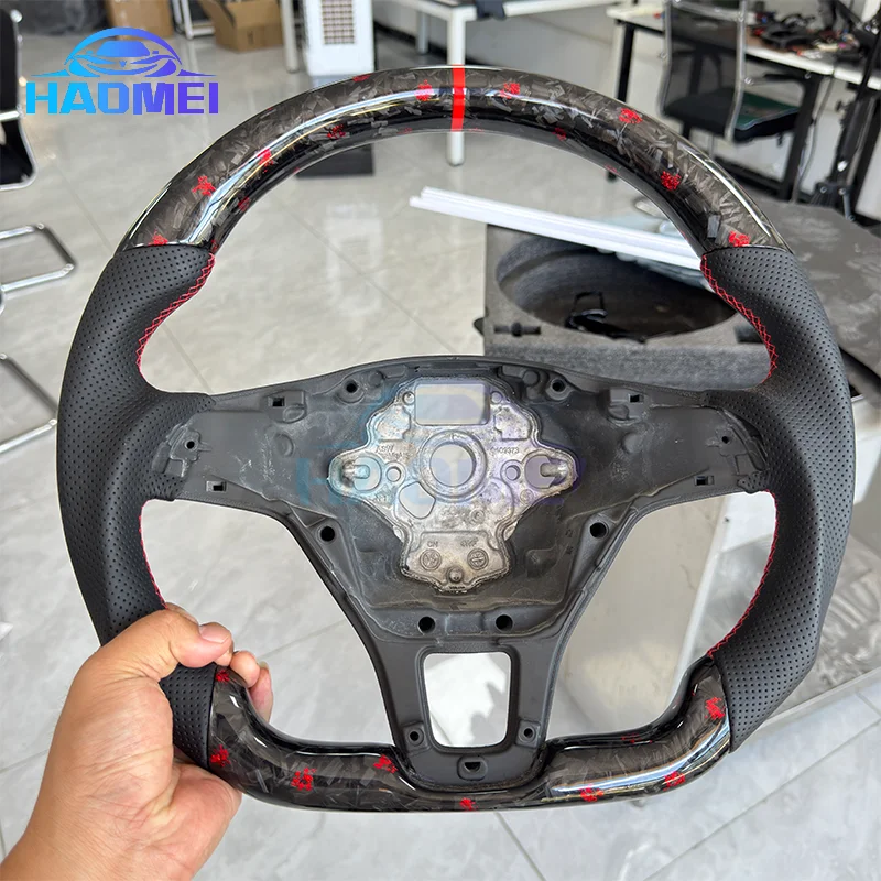 

Подходит для Volkswagen Golf 7 MK7, рулевое колесо из 100% натуральной кожи из углеродного волокна (без петель переключения передач, без подогрева)