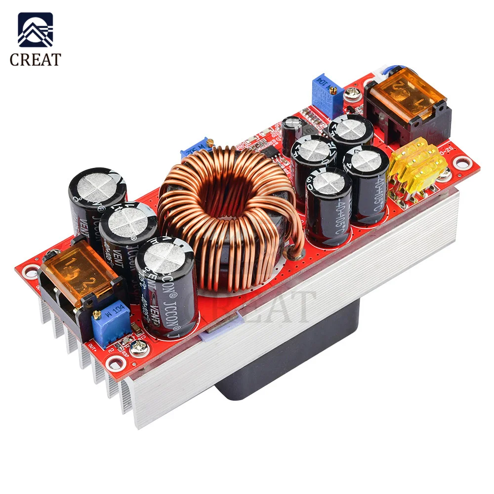 DC-DC Boost Converter 1800W/1200W 40A 20A Step Up Power Supply Module 10-60V to 12-90V Adjustable Voltage for Battery Charging