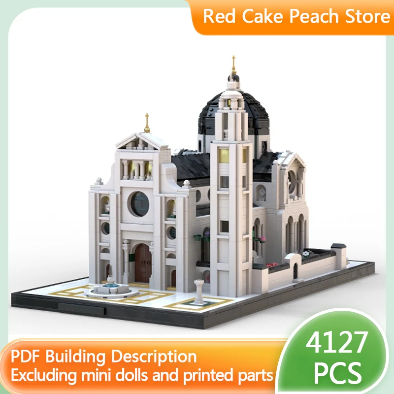 

City Street View Model MOC Building Bricks Basilique St Maurice Modular Technology Children Holiday Gifts Assemble Toys Suit