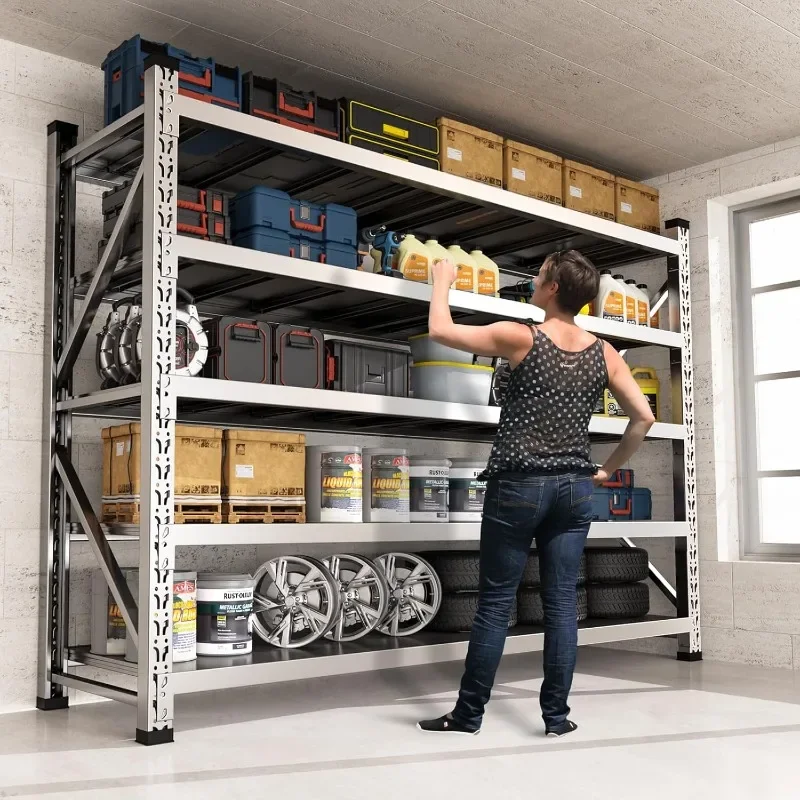 

Garage Shelving 4400LBS Heavy Duty Garage Shelving Units and Storage Adjustable 5 Tier Stainless Steel Industrial Shelves