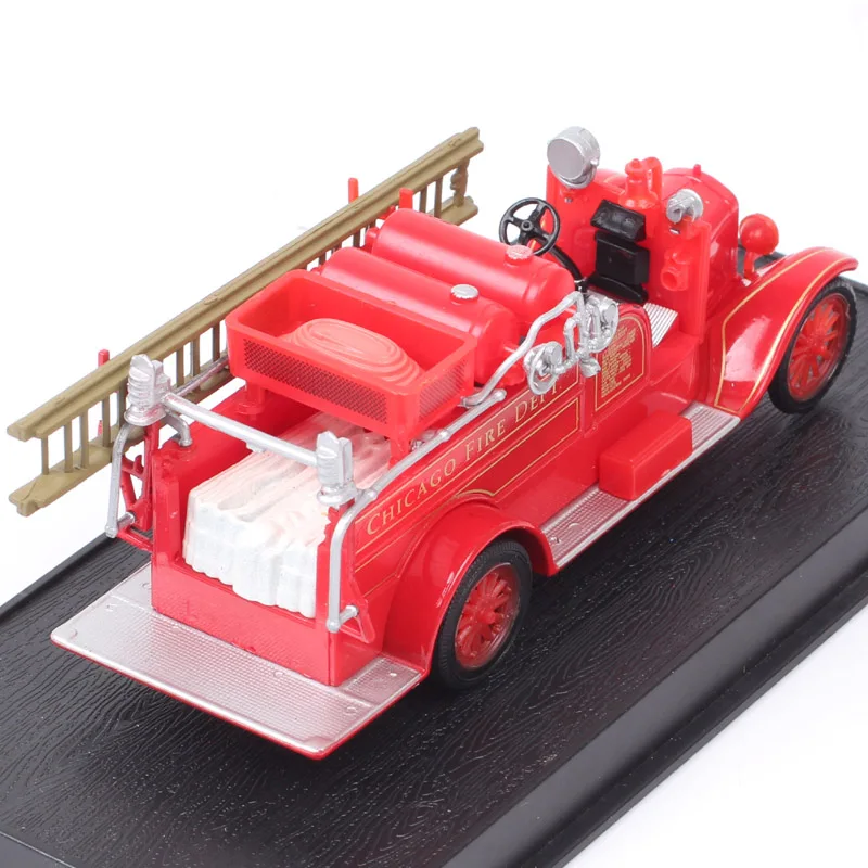 No Box 1:72 Scale Amer Small Retro 1926 Ford Model T Fire Truck Ladder CFD Chicago Car Vehicle Plastic Model Of Children\'s Toy