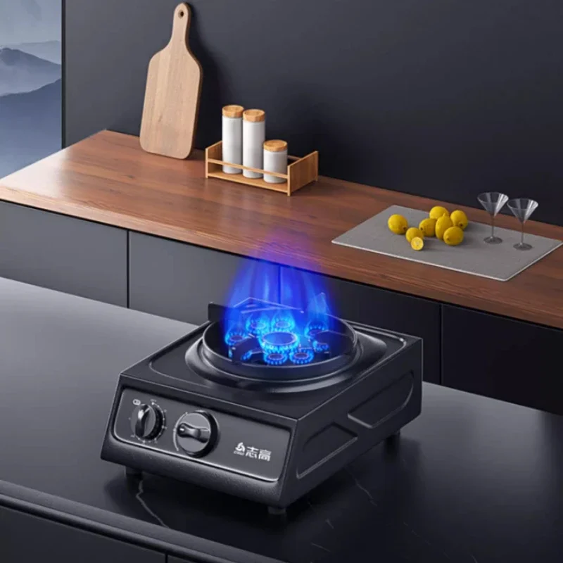 Household Desktop Liquefied Gas Stove Rental Room Gas Stove Old Stainless Steel Single Stove Kitchen Bar Single Eye Cooker