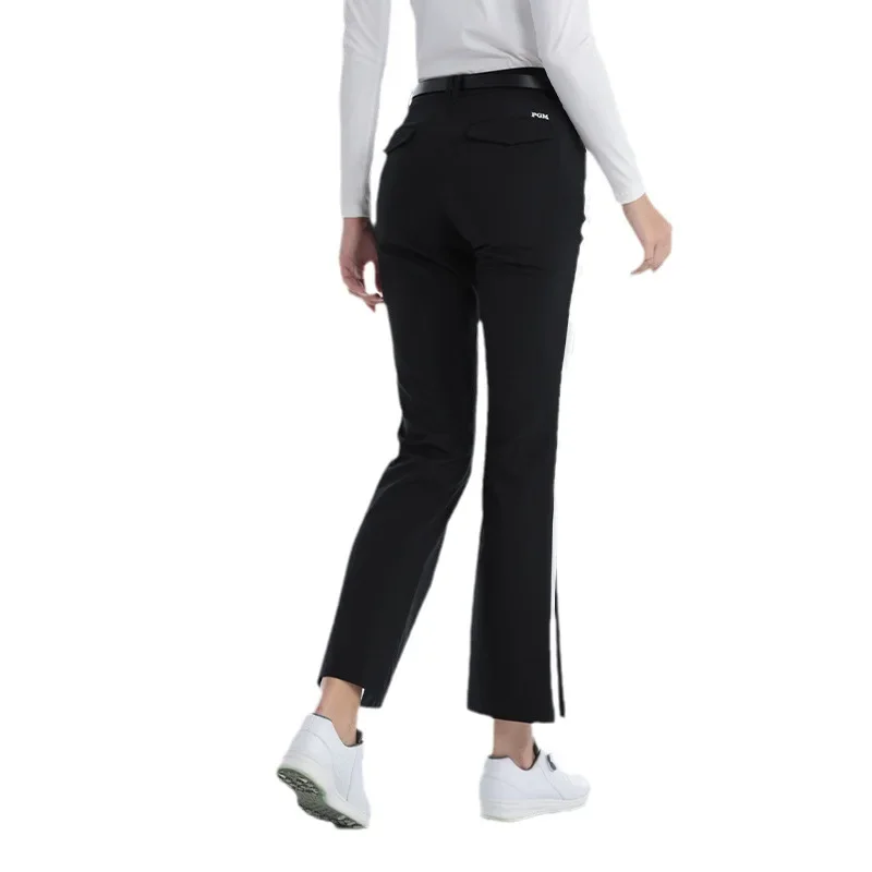 Pgm Golf Wear For Women Flared Pants Slim Sports Spring Autumn High-waist Trousers Ladies Split Hem Trousers Casual Golf Pants