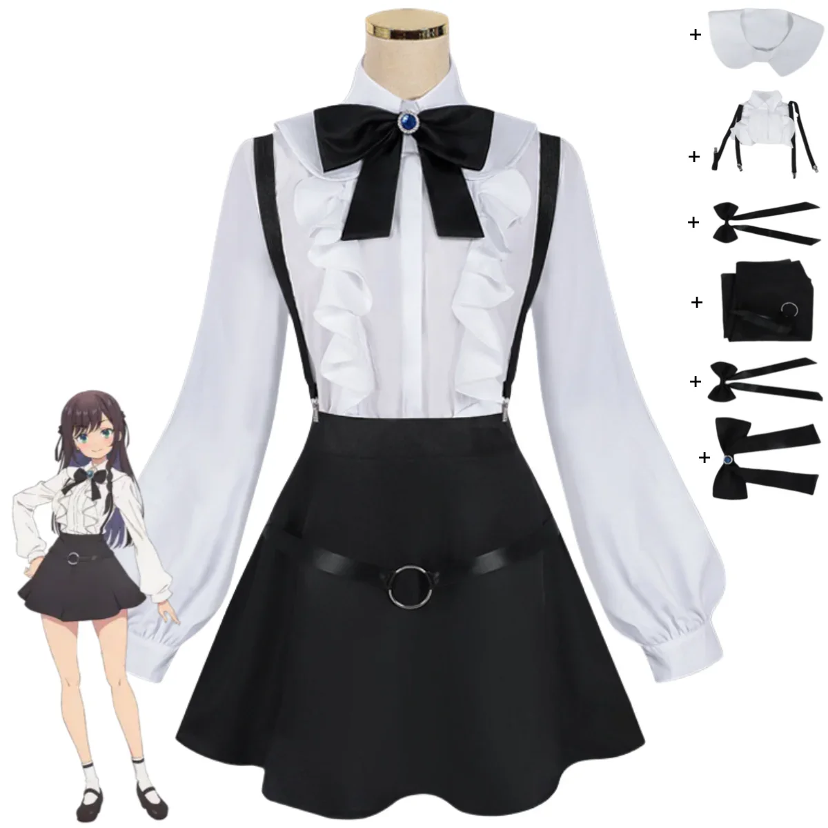 Anime nuevo, puedo ser un receptero de guilda, pero solitario, cualquier jefe para escalar en el tiempo, disfraz de Alina Clover, falda, uniforme
