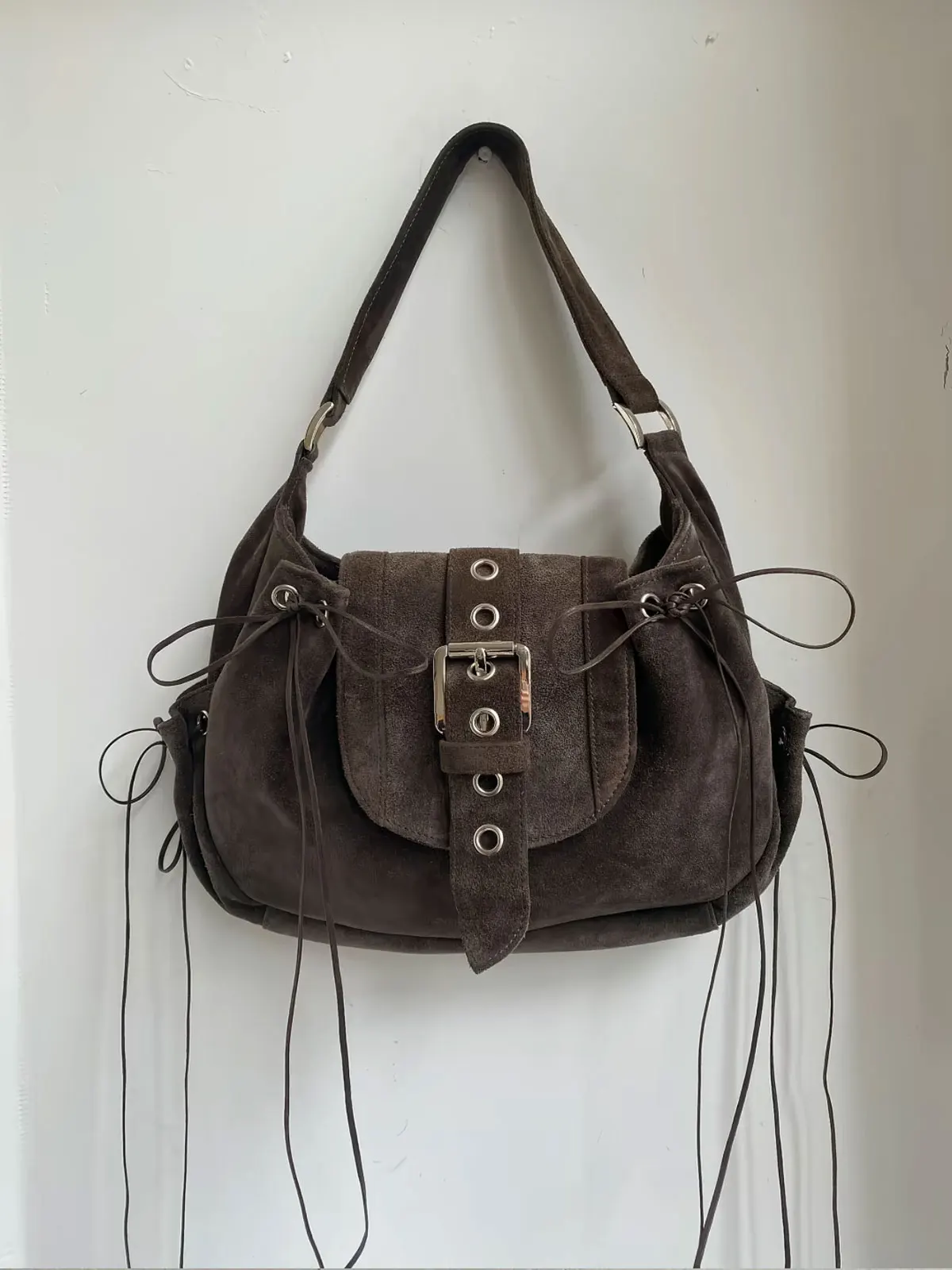 

NEW Retro Nubuck Leather Underarm Bag Women's Autum Winter New Fashion Shoulder Bag Temperament tassel Versatile Crossbody Bags