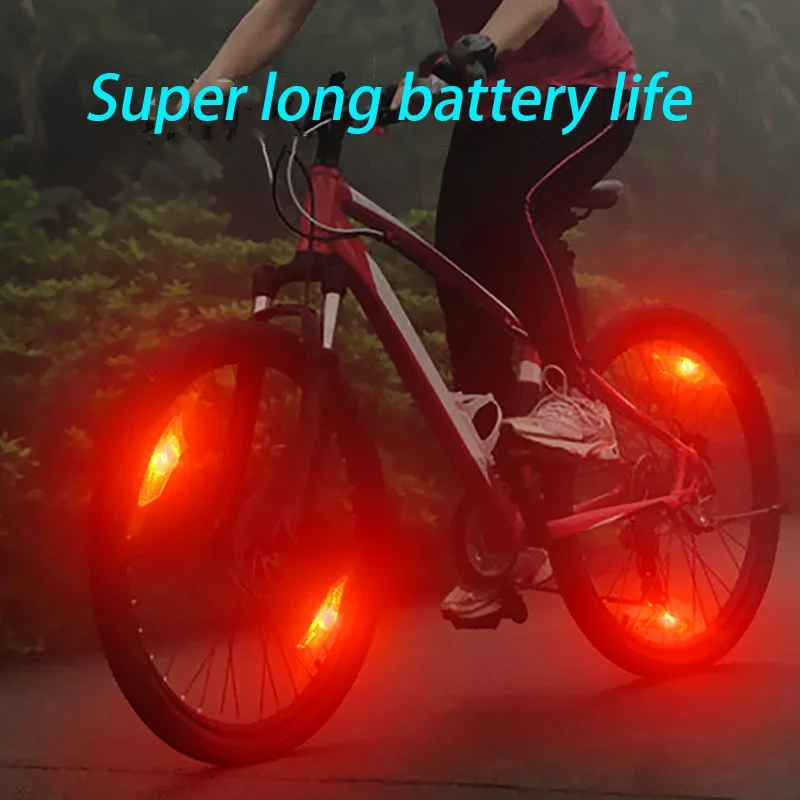 Rainproof Colorful Refractive Reflective Bicycle Wheel Lamp LED Front Rear Spoke Lights Cycling Decoration Light Accessories