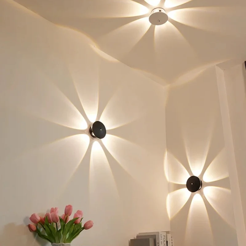 Flower sensor light cable-free magnetic remote control charging model home living room TV background atmosphere decorative