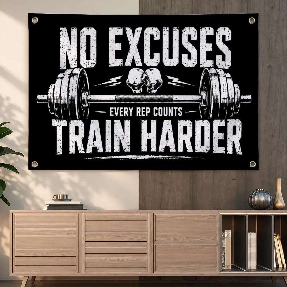 Energetic Sports Fitness Theme Gym Boxing Fitness Flags Indoor Outdoor Wall Hanging Flag Decor Banner Wall Decor
