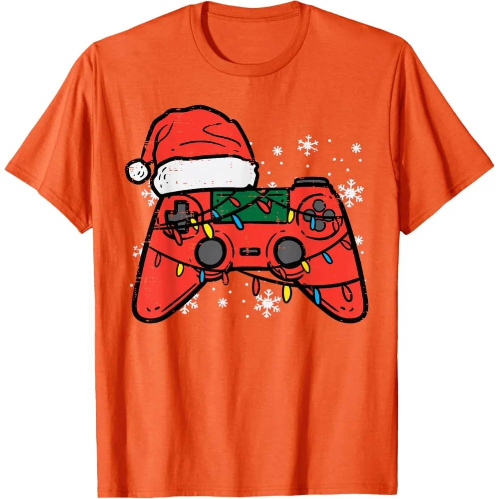 عيد الميلاد ألعاب تحكم عيد الميلاد الرجال للجنسين تي شيرت مضحك طباعة الشارع الشهير جولة الرقبة التي شيرت لطيف الجرافيك تيز الشارع الشهير