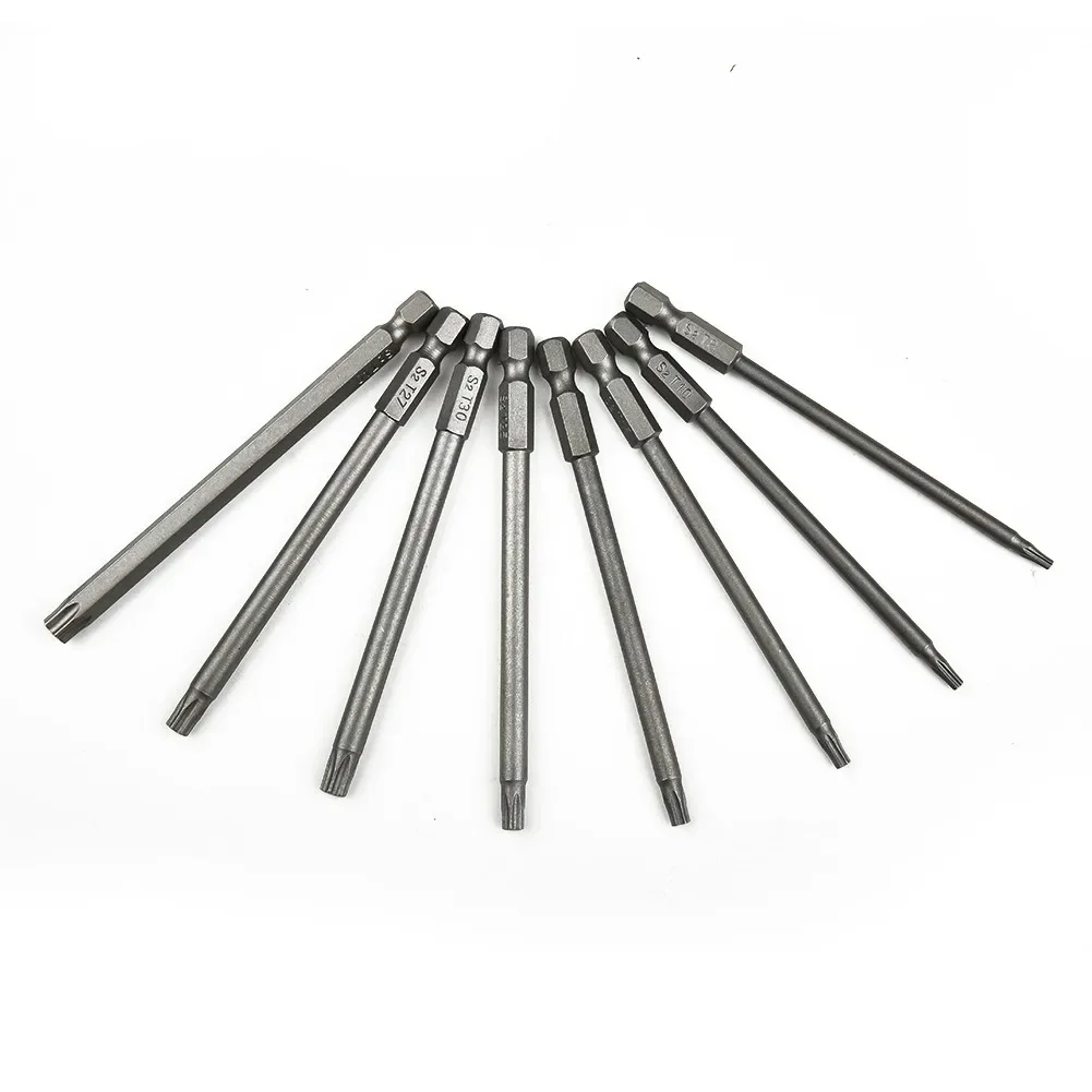 1Pc 100mm Long T6-T40 Magnetic Torx Screwdriver Bits Set Electric Screwdriver Head T6 T8 T10 T15 T20 T25 T27 T30 T35 T40