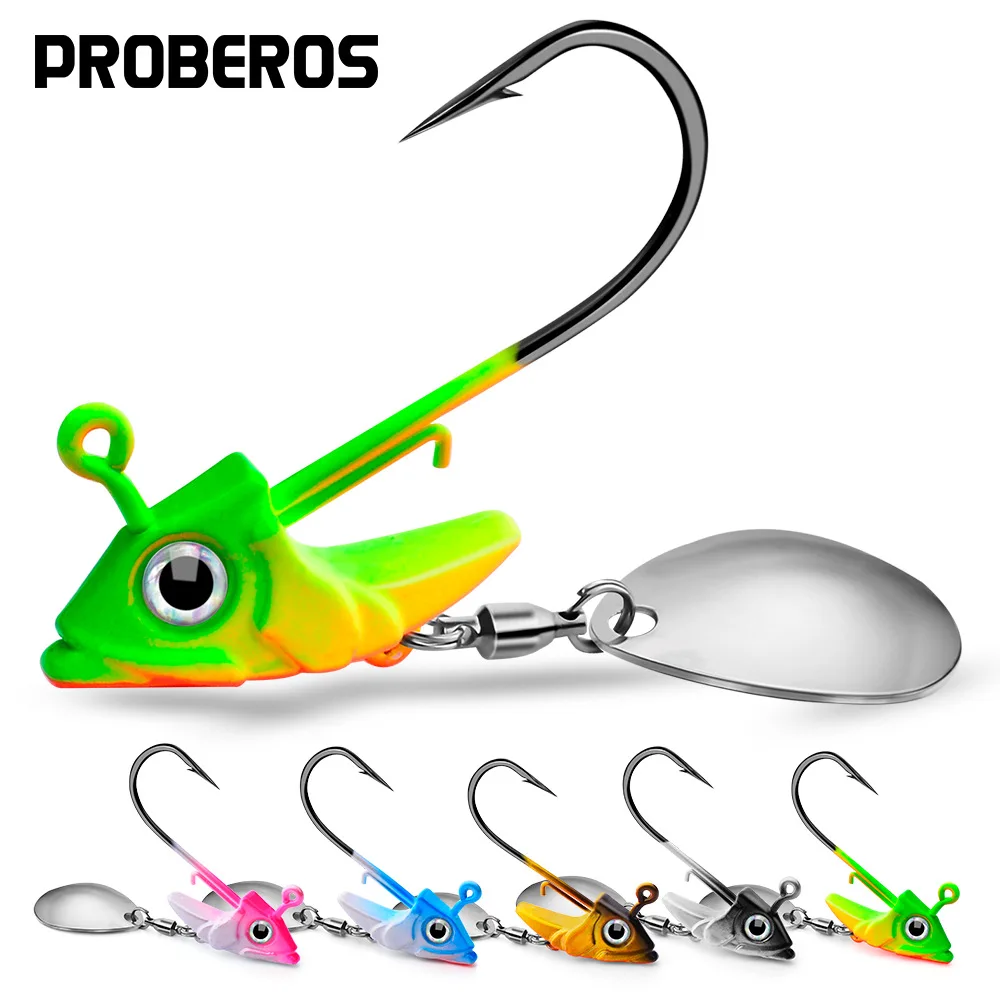 PRO BEROS Jig Head Hook Spinner Spoon Fishing Lures 7G 10G 15G Fishing Hook Jig Lure Hard Baits Soft Worm Fishing Tackle