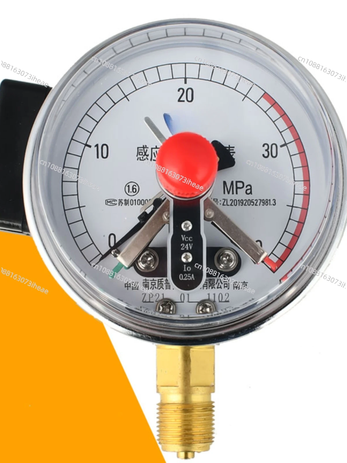 The Quality YXCHK100 Induction Switch Type Electric Contact Pressure Gauge with 40MPA Accuracy and 1.6 Grade 24VDC