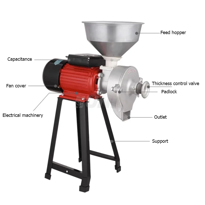 

High Quality Electric Small Scale Flour Wheat Grinding Machine For Kitchen Appliances