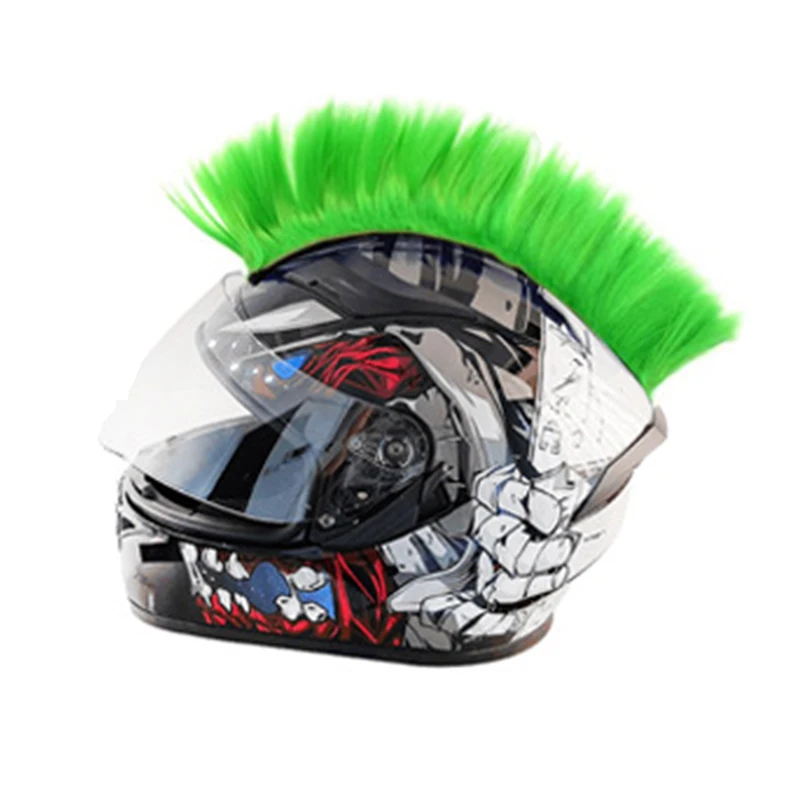 

Motorcycle Helmet Decoration DIY Personality Mohawk Wig Hair Multicolor Off Road Helmet Headwear Motociclista Accessories