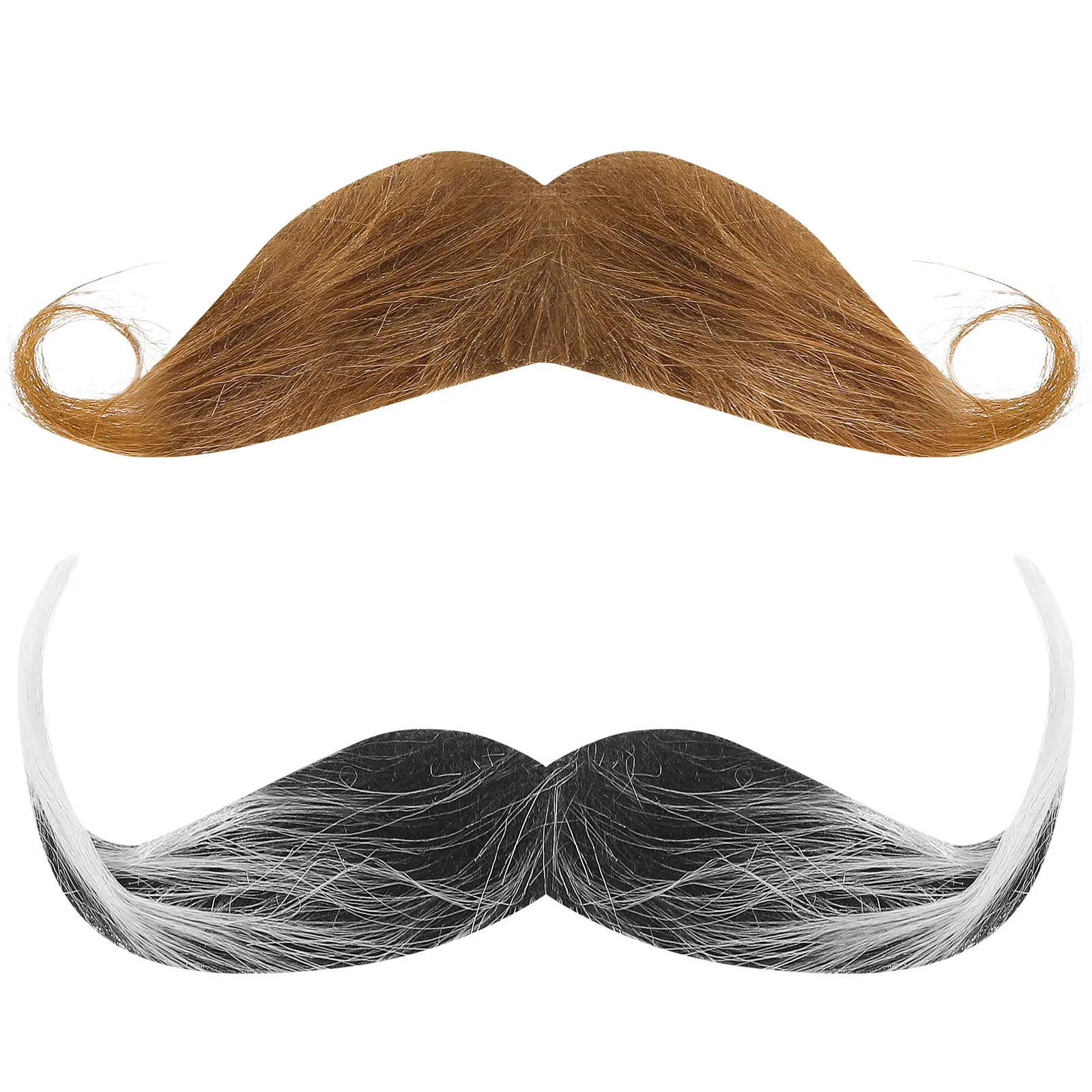 2 pçs adorável bigodes falsos para festa diversão barba traje acessório auto adesivo simulação design ornamento criativo masculino