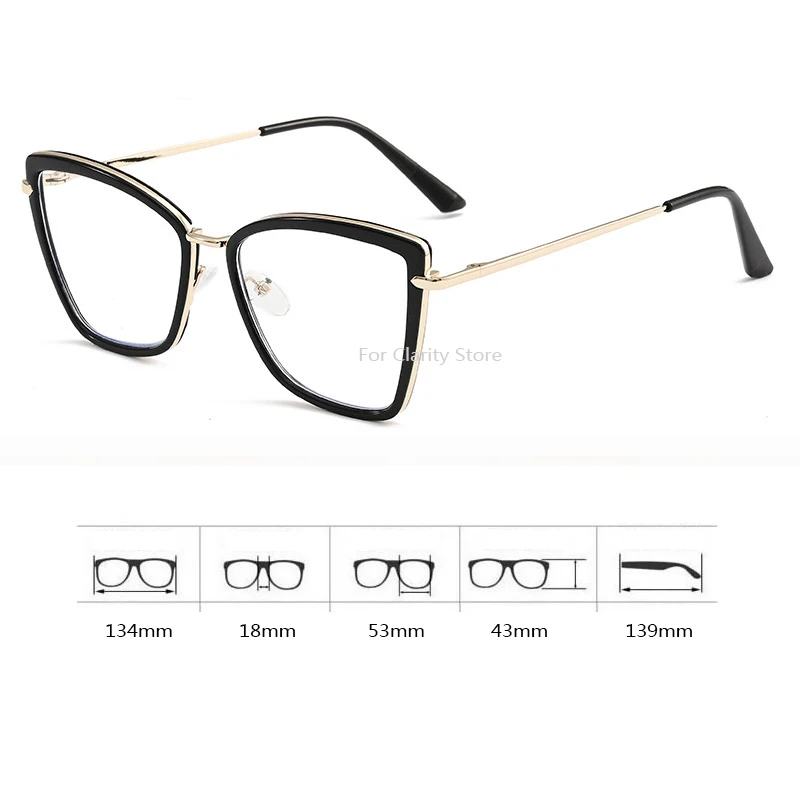 Gafas fotocromáticas de ojo de gato para hombre y mujer, lentes antiluz azul, montura INS, lisas, decorativas contrastantes, para ordenador