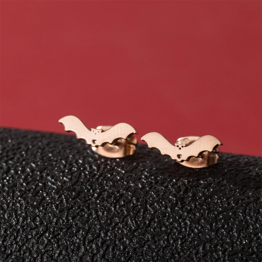 Shuangshuo Trendy Einfache Fledermaus Spinne Ohrstecker für Frauen Edelstahl Halloween Tier Ohrstecker Zubehör Schmuck Geschenk – Detail 8