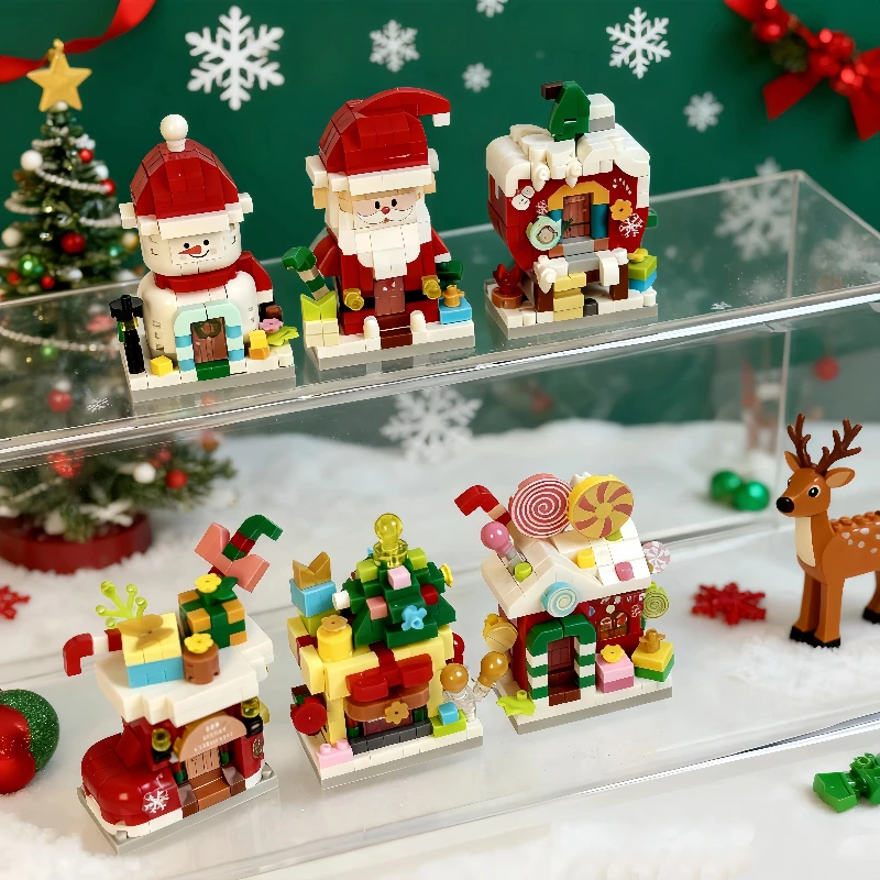 

Рождественский снеговик Kingdom Building Block Украшение Развивающая детская сборная игрушка Настольный орнамент Модель Рождественский подарок