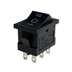 Miniinterruptor de encendido y apagado, KCD1 KCD1-203, 6 pines, 3 posiciones, 21x15mm, 6A/250V, 10A/125V, CA, 1 unidad