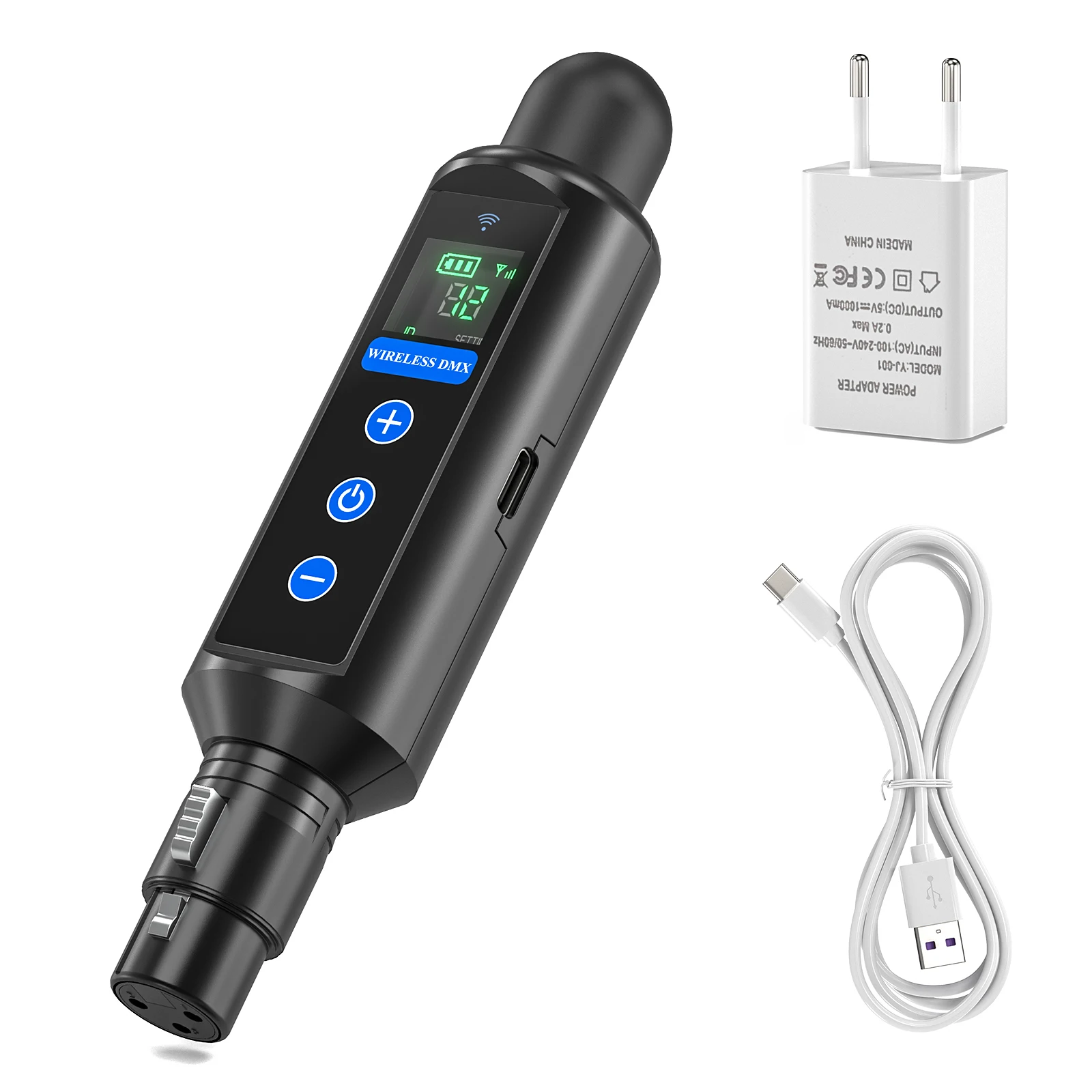 Datewink 1/2/4 pièces OLED affichage rechargeable sans fil DMX512 récepteur pour LED Par tête mobile DJ Disco contrôleur d'éclairage de scène