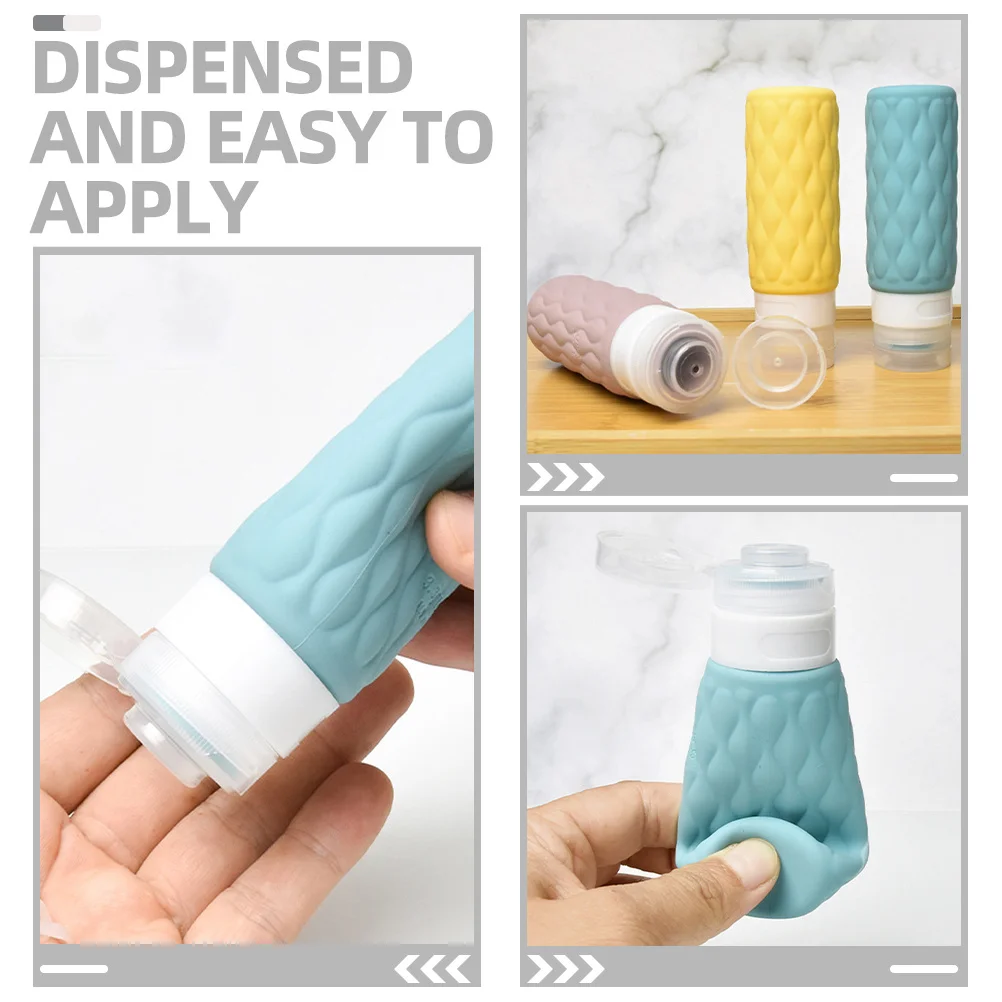 4 個の漏れ防止トラベルボトルシリコン絞り可能な詰め替え容器シャンプーローションボディケア用旅行絞り可能なチューブ