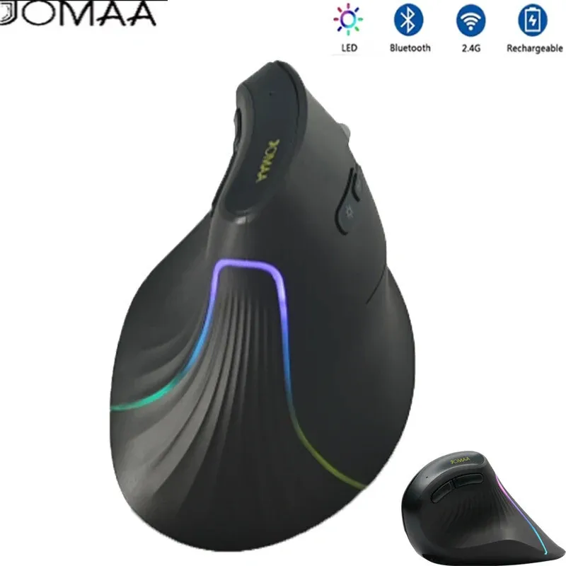 

JOMAA USB RGB подсветка вертикальная беспроводная мышь для компьютера ноутбука Bluetooth экологические мыши правая рука Slinet Click