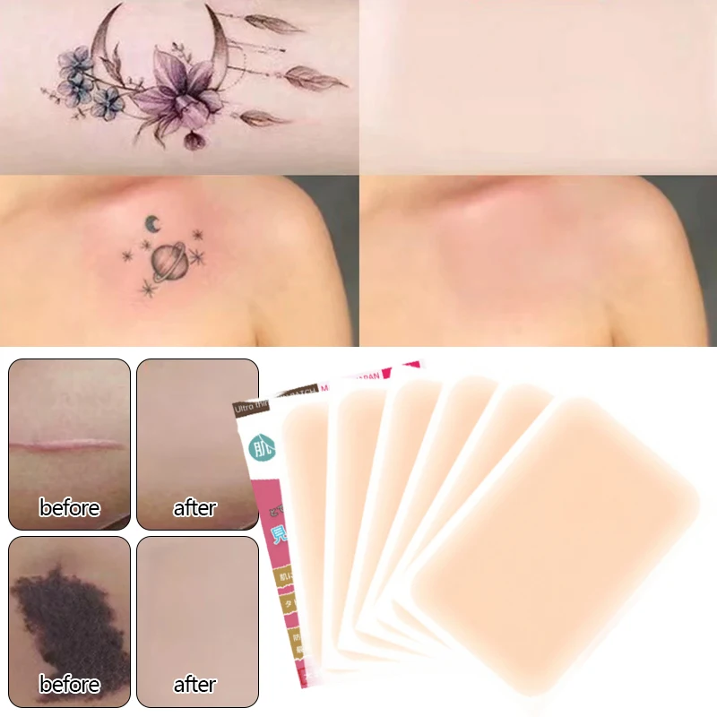 

6 шт., наклейки для татуировок, чтобы прикрыть шрамы, невидимые наклейки, консилер телесного цвета, родимое пятно, шрам, шрам, обложка
