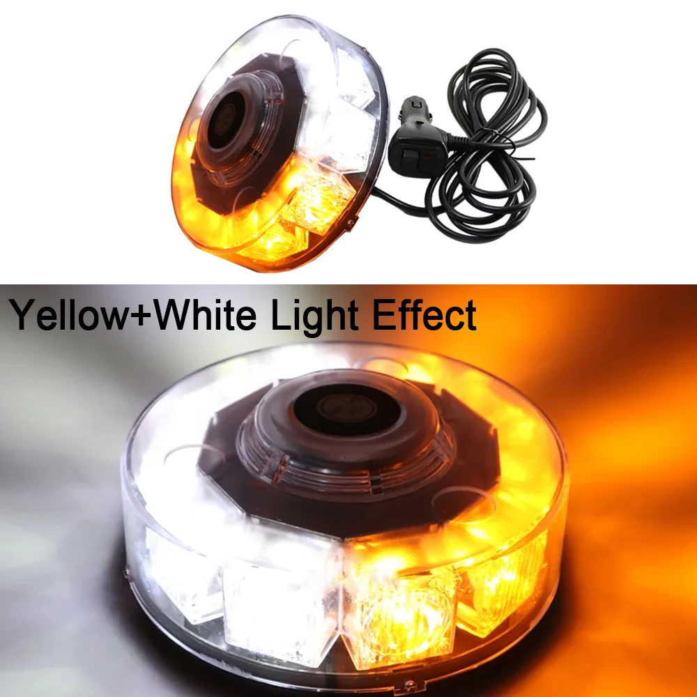 

12V 30W Waterproof Yellow 10 LED Car Vehicle led Police Warning light Magnetic Mounted Flashing Strobe Emergency lights Beacon