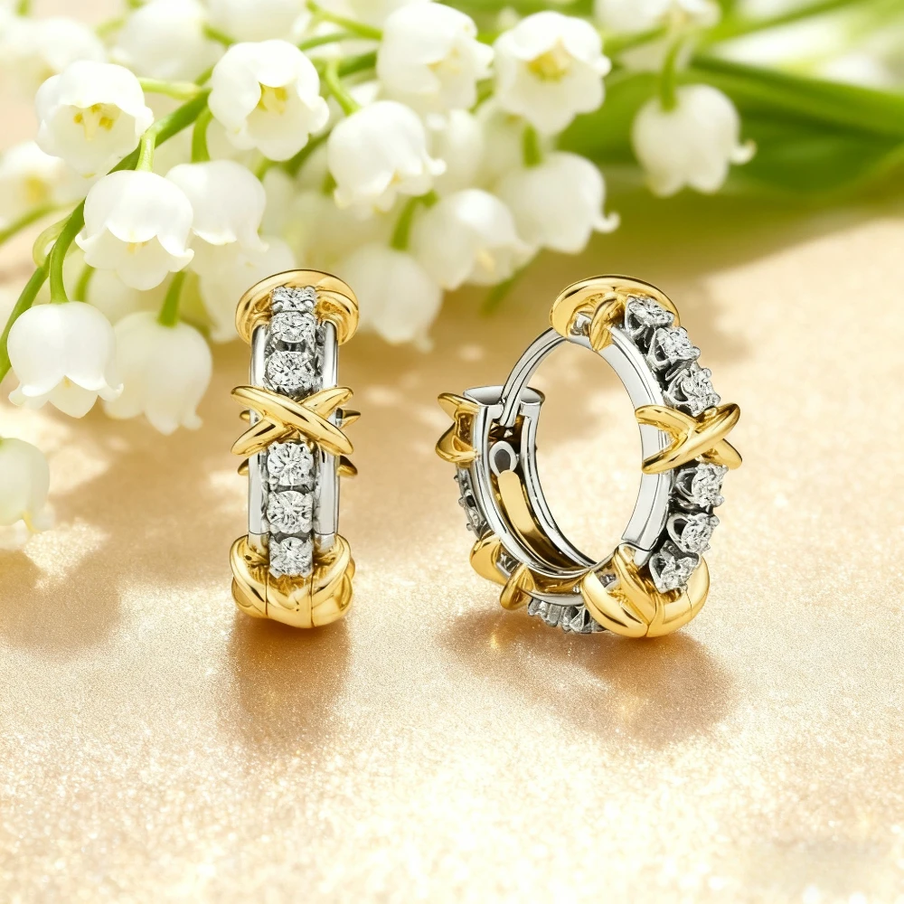 

2025 New Elegant accessories 2025 High - end Cross Earrings with Advanced Design, Versatile