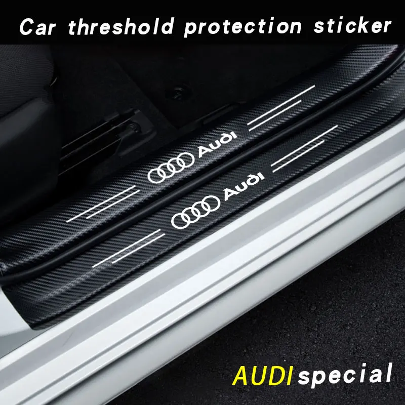 Carbon Fiber Car Trunk Bumper Protective Sticker for Audi sport RS A1 A3 A4 B7 B8 A5 A6 A7 A8 Q3 Q5 Q7 Q8 TT Car Accessories - view 3