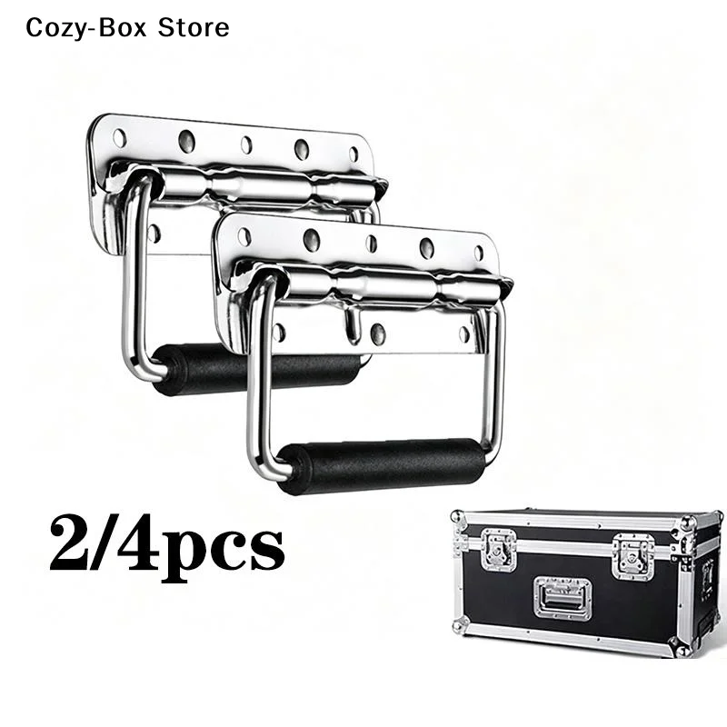 [ZY]2/4Pcs Metal Speaker Box Handle With Black Spring Rubber Grip For Flight Case Speaker Case Tool Boxes Storage Chests[ZY]