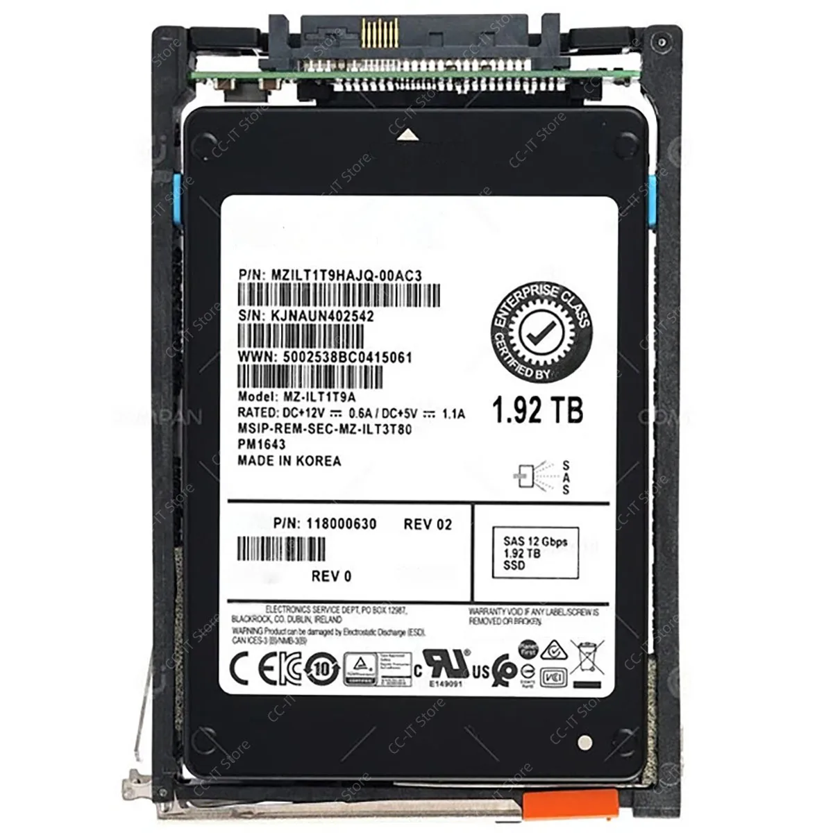 1.92TB SAS 12Gbps 2.5'' Enterprise SSD 005052582 005052583 PM1643 Solid‑State Drive For Storage Array