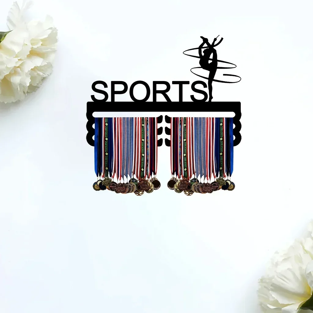 Metal Holder Men's Women's Sports High Jump Tennis Dance Wrestling Athletics Diving Medals And Ribbon Display Plaque Sculpture