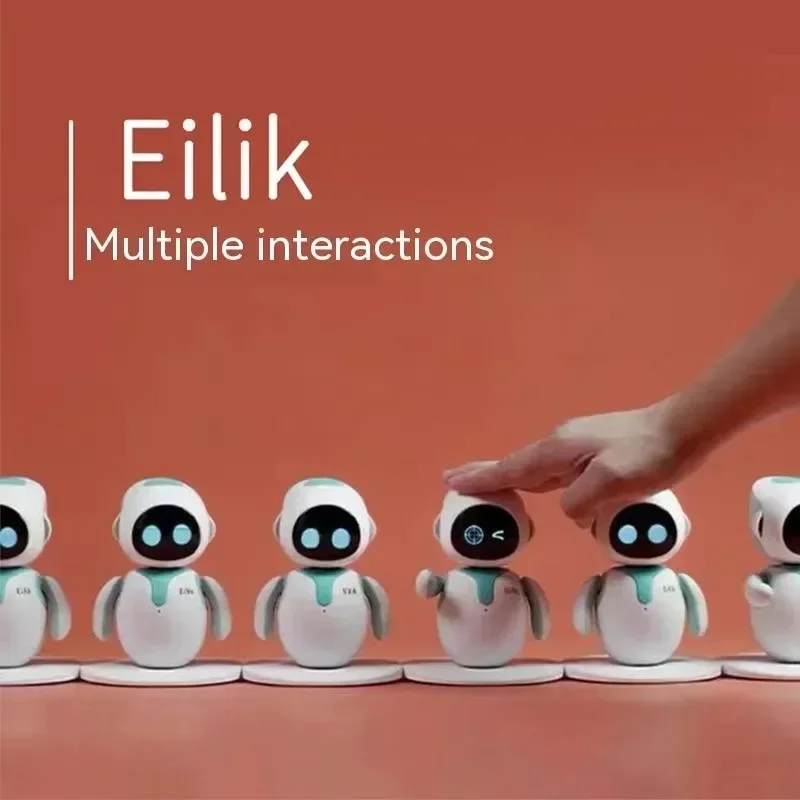 Um pequeno companheiro eilik bot com diversão infinita inteligente crianças interação emocional companheiro animal de estimação com tecnologia ai brinquedo robô inteligente