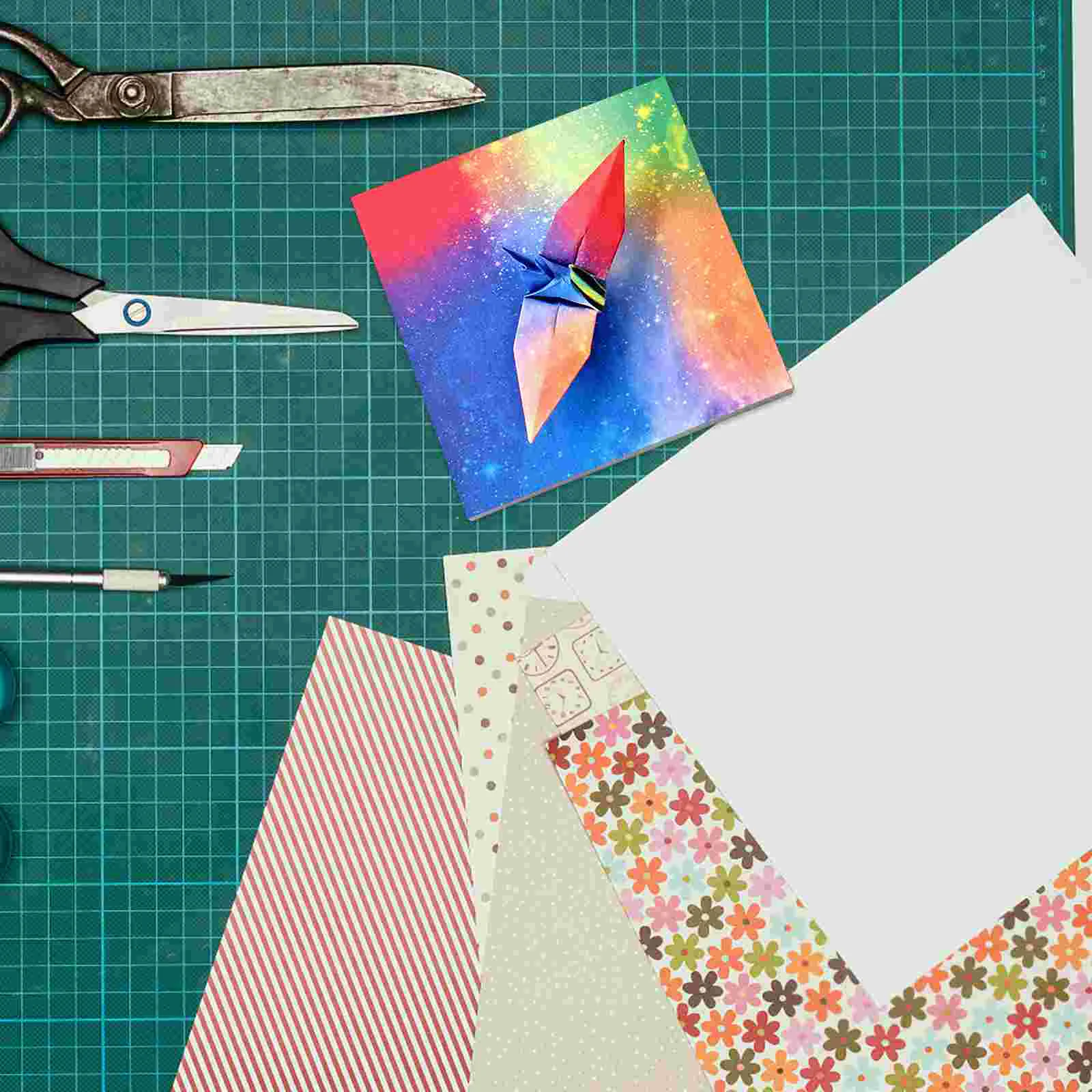 400 Sheets Origami Crane Wrapping Paper Folding Japanese Colored DIY Child Square Papers Colorful