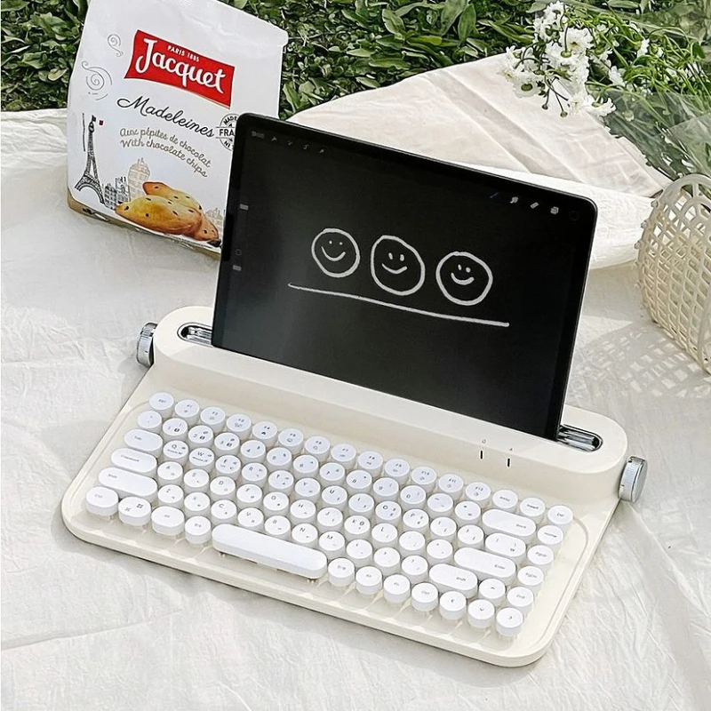 Actto Bluetooth Typewriter Keyboard Retro Steampunk Candy Colors Dot English - Korean Office Wireless Mechanical Keyboard B305