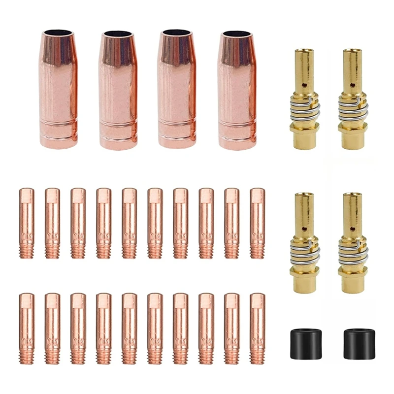 TOP Mig 30-Pack MB15 15AK Welding Accessory Kit, Welding Contact Tips 0.035Inch,Gas Nozzle/Contact Tip Holder