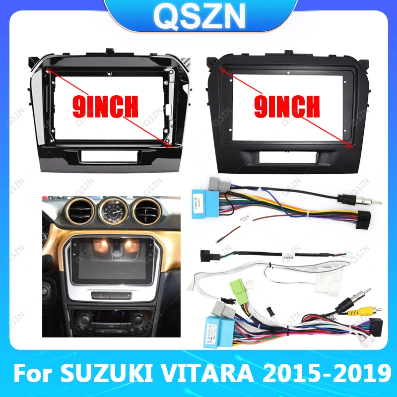 

9inch Car Radio Face Frame For SUZUKI VITARA 2015-2019 Fascia Stereo Panel Mounting Head Unit Canbus Cable Trim Bezel