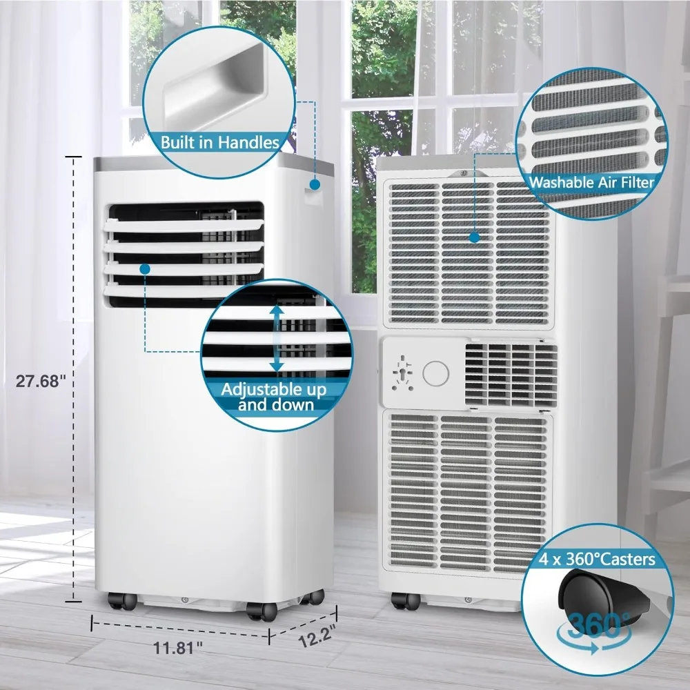 Portable Air Condritione, Fast Cooling, Dehumidifier & Fan, Remote Control & Window Kit, LED Display,Standing Air Conditioner