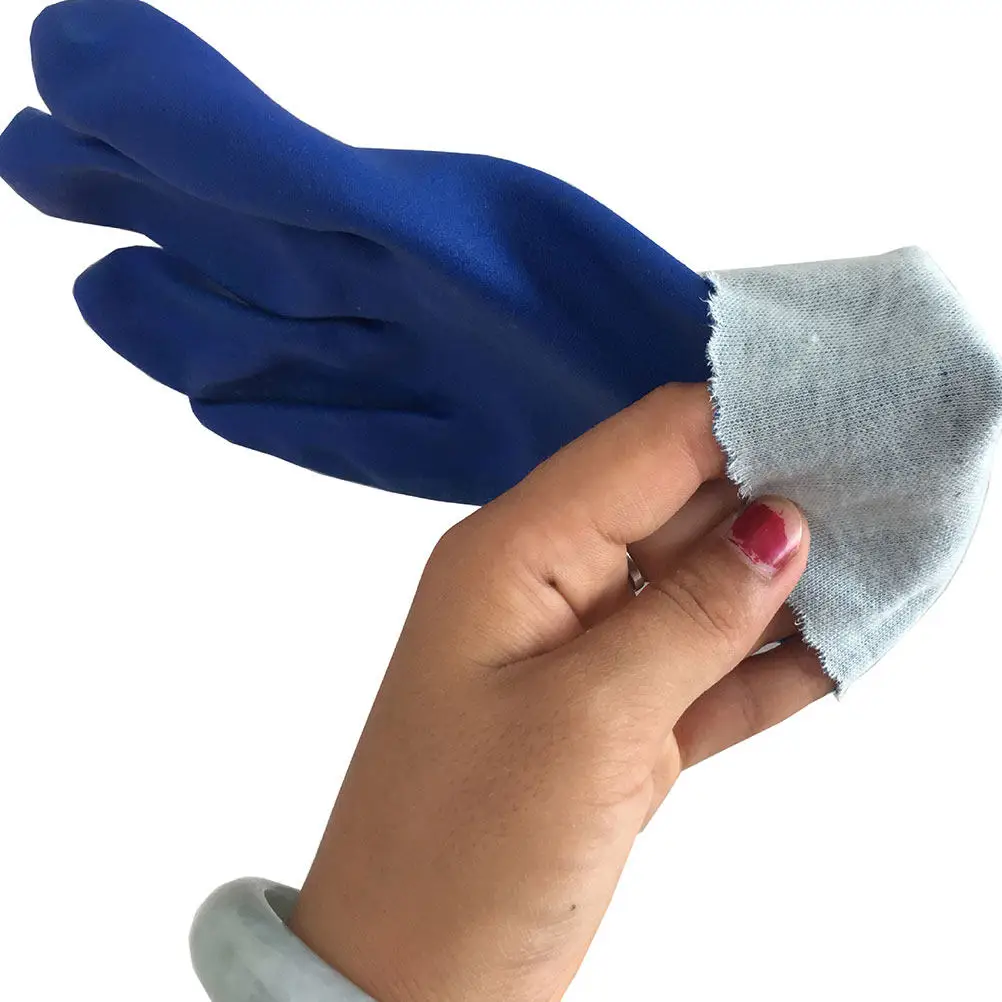 

1Pair Acid Alkali Resistant Gloves Premium PVC Reusable Waterproof Heavy Duty Anti Skid Industrial Gloves for Machinery