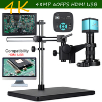 HIGH CLOUD 48MP 4K HDMI USB Microscope Camera 300X C-Mount Lens Industrial Electronic Digital Microscopio For Repair Soldering