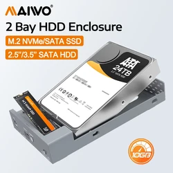 MAIWO-M2 Gabinete SSD, NVMe, NGFF, 10Gbps, PCIe Caso SSD M.2 Portátil, 2.5
