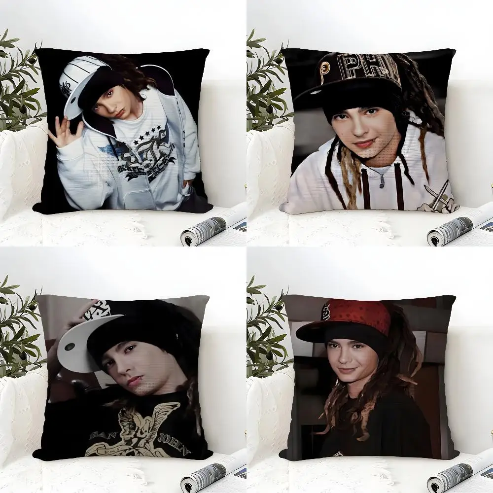 Rock Band Tom Kaulitz T-Tokyo Hotel Cushion Cover Organic Linen Square Pillow Case Durable Non-Allergenic And Kind To Skin