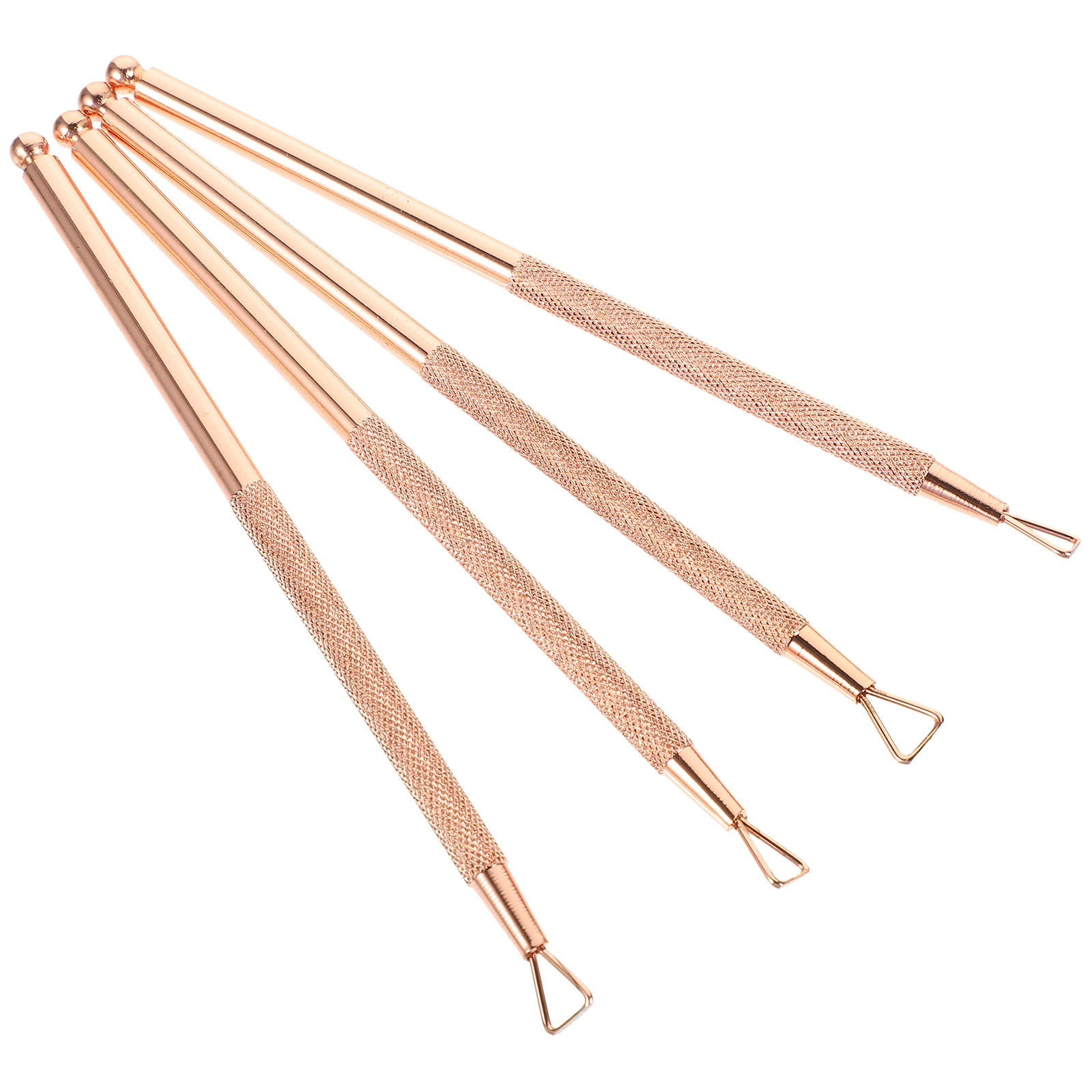 

4Pcs Ergonomic Stainless Steel Cuticle Pusher Triangle Nail Gel Remover Tool for DIY Art Nails Blue Nail Art Pusher