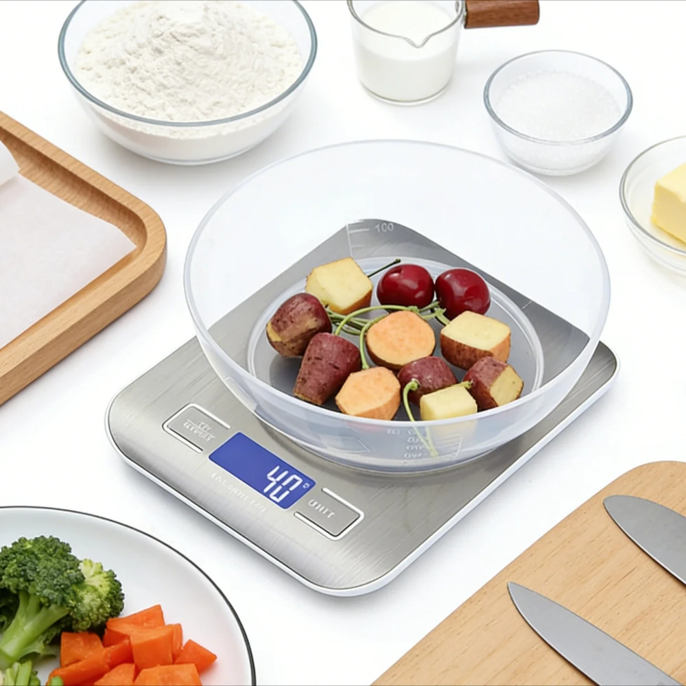 10/5Kg Kitchen Digital Scale Usb/Battery Charging Electronic Smart Balance LCD Precision Weight Scales For Food Cooking Backing