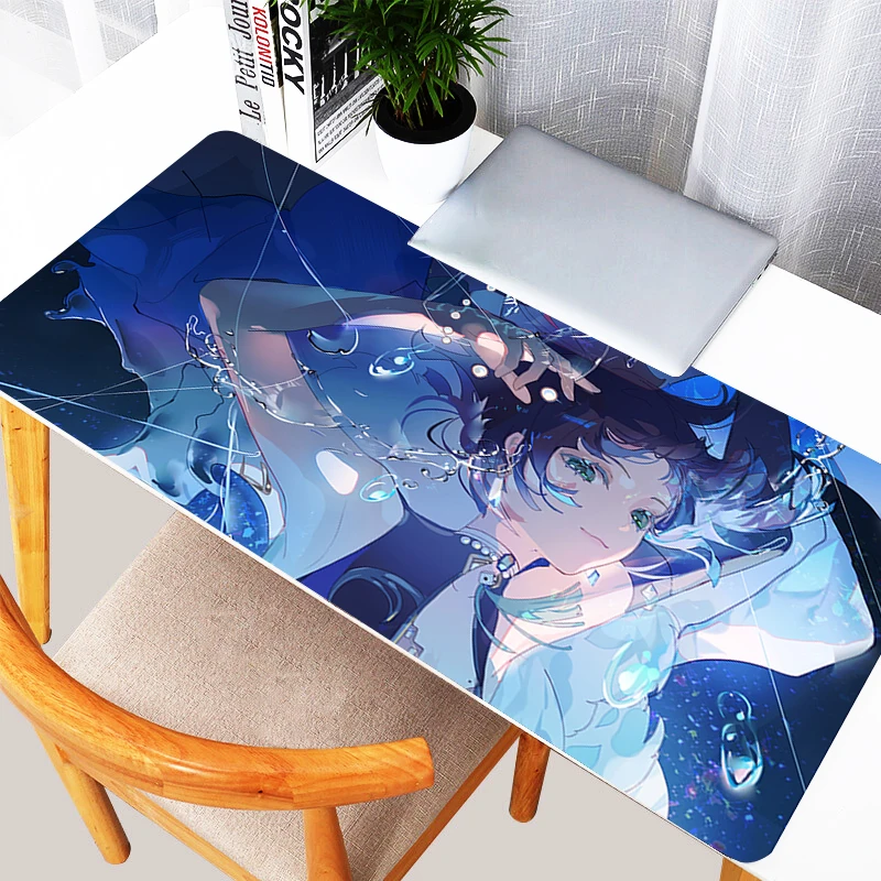 

Yelan Genshin Impact Mouse Pad Laptop Blue Sexy Anime Girl Keyboard Rug PC Gamer Cabinet Extended Desk Mat Large Kawaii Mousepad