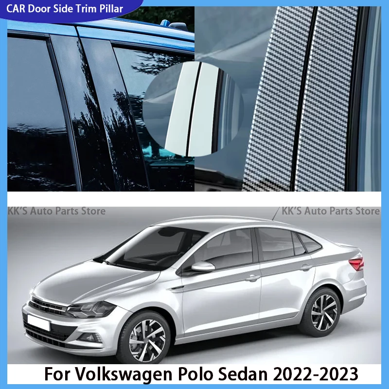 

Fit For Volkswagen Polo Sedan 2022-2023 Gloss Black Column B C Sticker Pillar Posts Window Door Side Cover Trim Decoration
