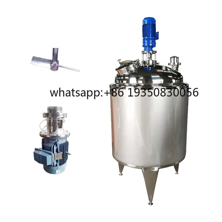 Chemical Liquid Soap Making Machine Homogenizer Mixer Heating Stainless Steel Double Jacketed Mixing tank with Agitator